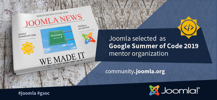 Joomla seleccionado para el Google Summer of Code 2019
